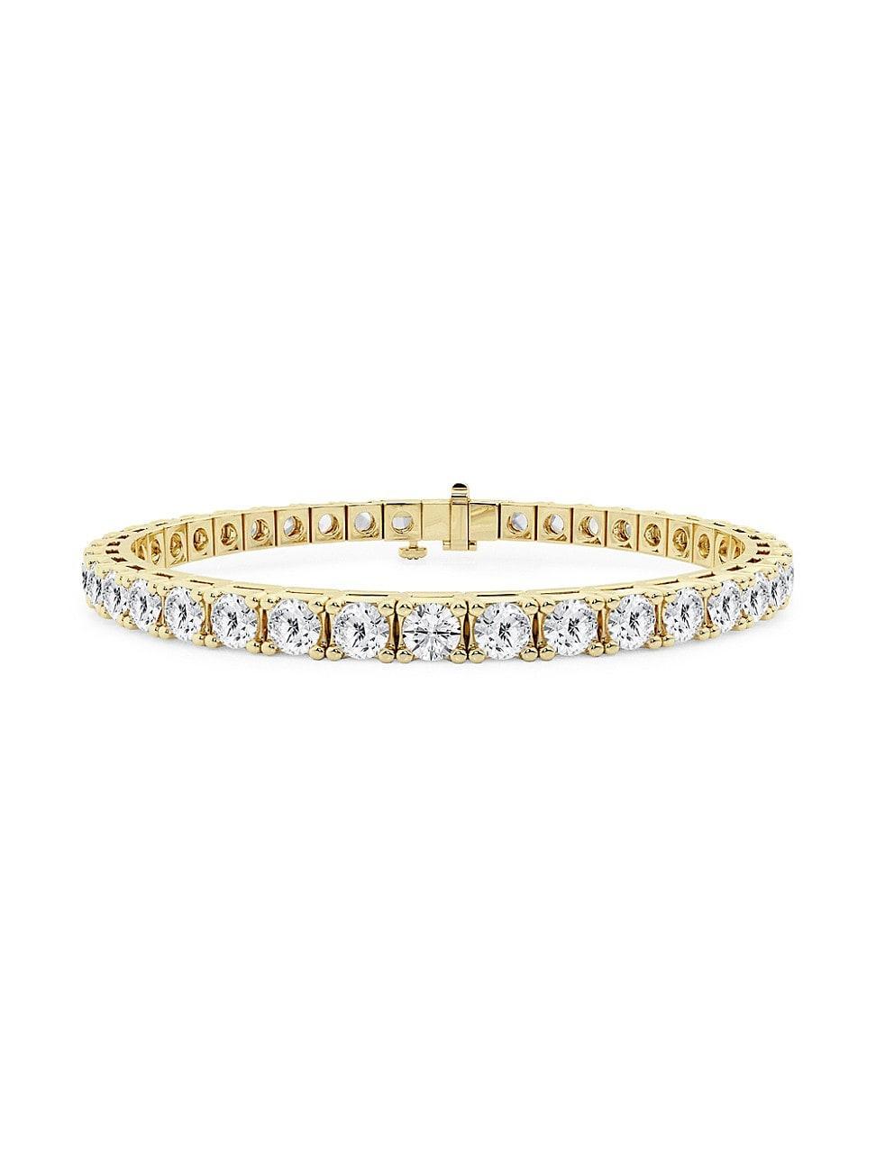 Womens 14K Yellow Gold & Lab-Grown Diamond 4-Prong Tennis Bracelet/5-20 TCW Product Image