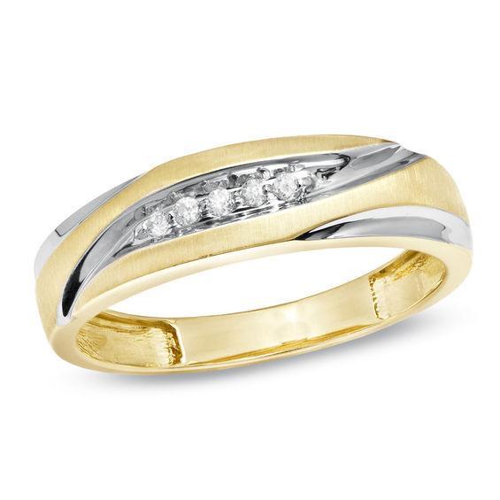 Men's Diamond Accent Wedding Band in 10K Gold Product Image