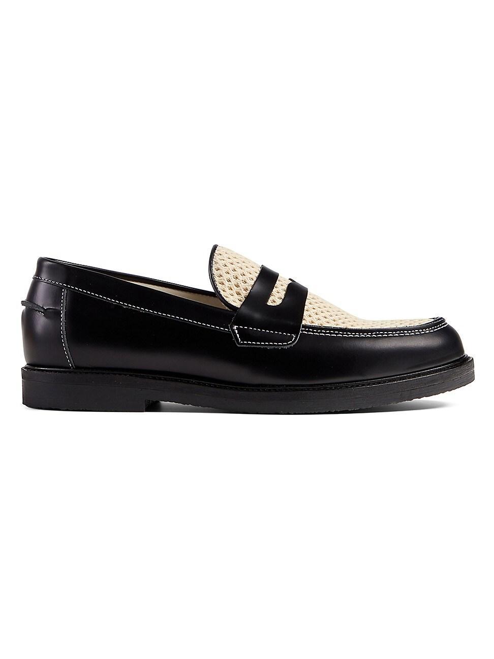 Mens Wilde Rattan Leather Penny Loafers Product Image