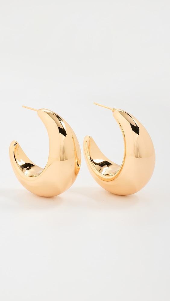 By Adina Eden Solid Graduated Dome Open Hoop Earrings | Shopbop Product Image