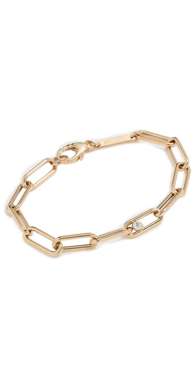 Zoe Chicco 14K Yellow Gold Prong Diamonds Diamond Paperclip Link Bracelet Product Image