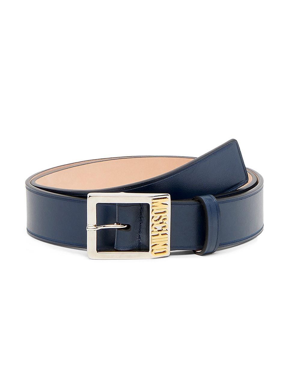 Mens Logo Buckle Leather Belt Product Image