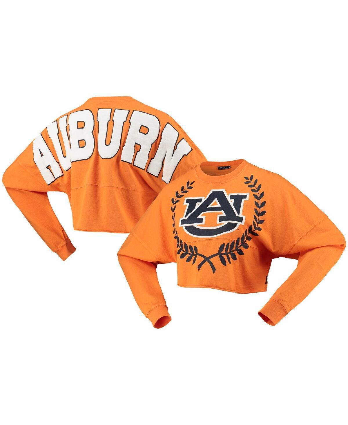 Womens Orange Auburn Tigers Laurels Crop Long Sleeve T-shirt Product Image