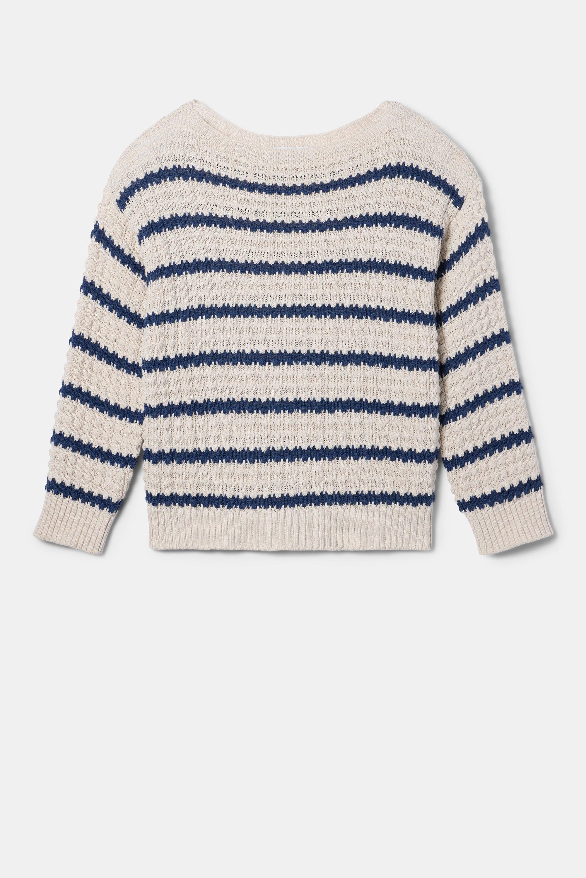 Stripe Novelty Sweater - Oat Navy Stripe Product Image