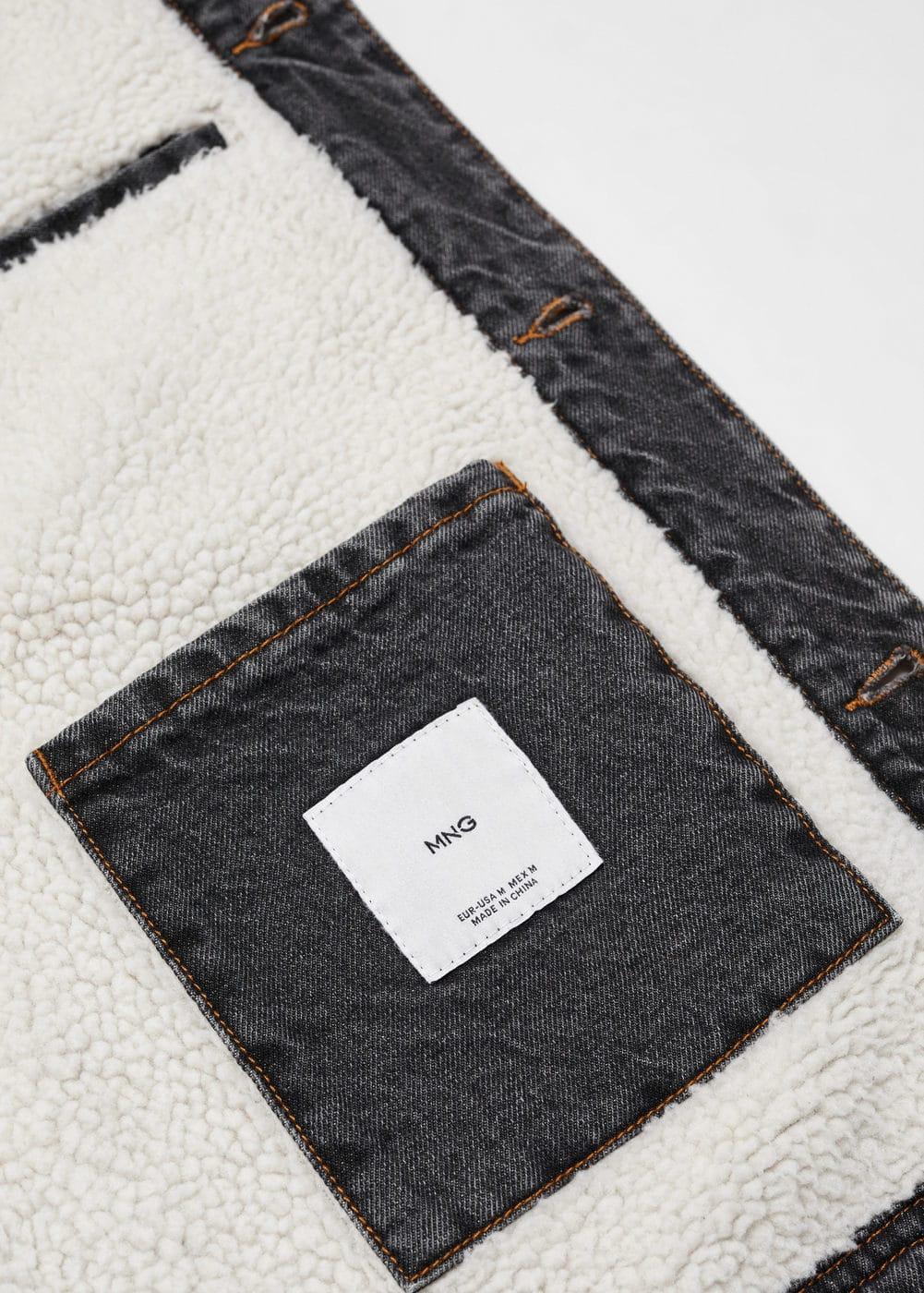 MANGO MAN - Shearling denim jacket open greyMen Product Image