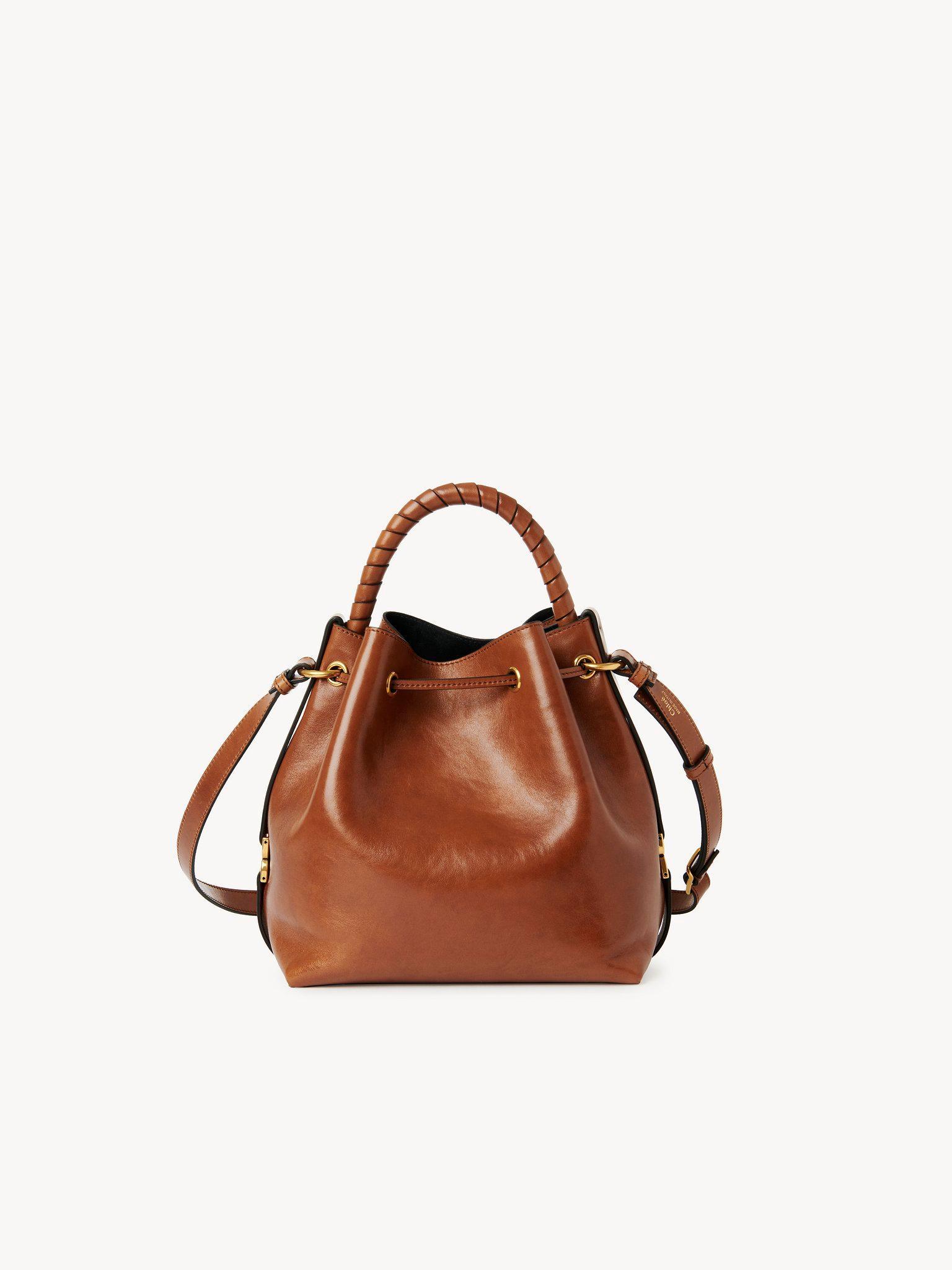 Marcie bucket bag in shiny leather Product Image