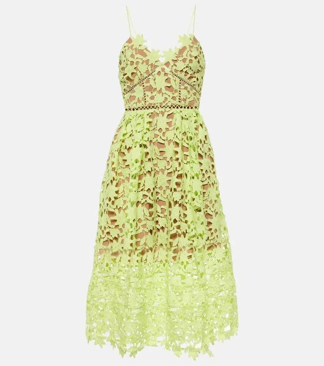 Azaelea Lace Midi Dress In Green Product Image