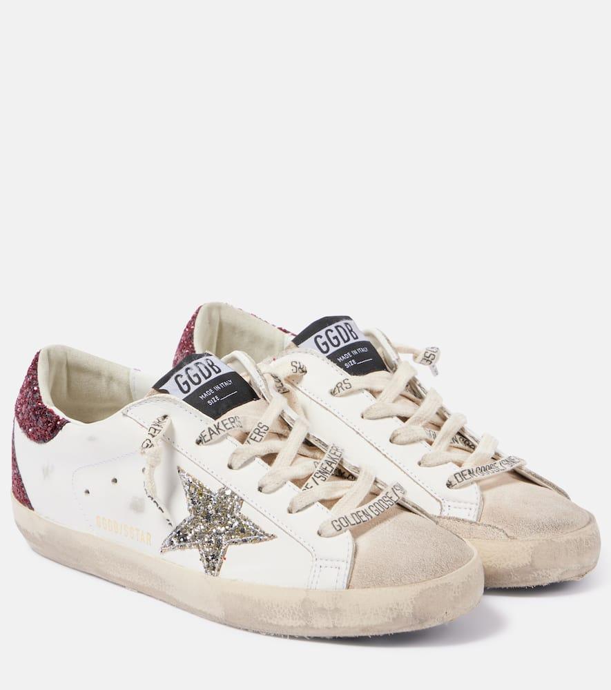 GOLDEN GOOSE Super-star Embellished Leather Sneakers In White Product Image