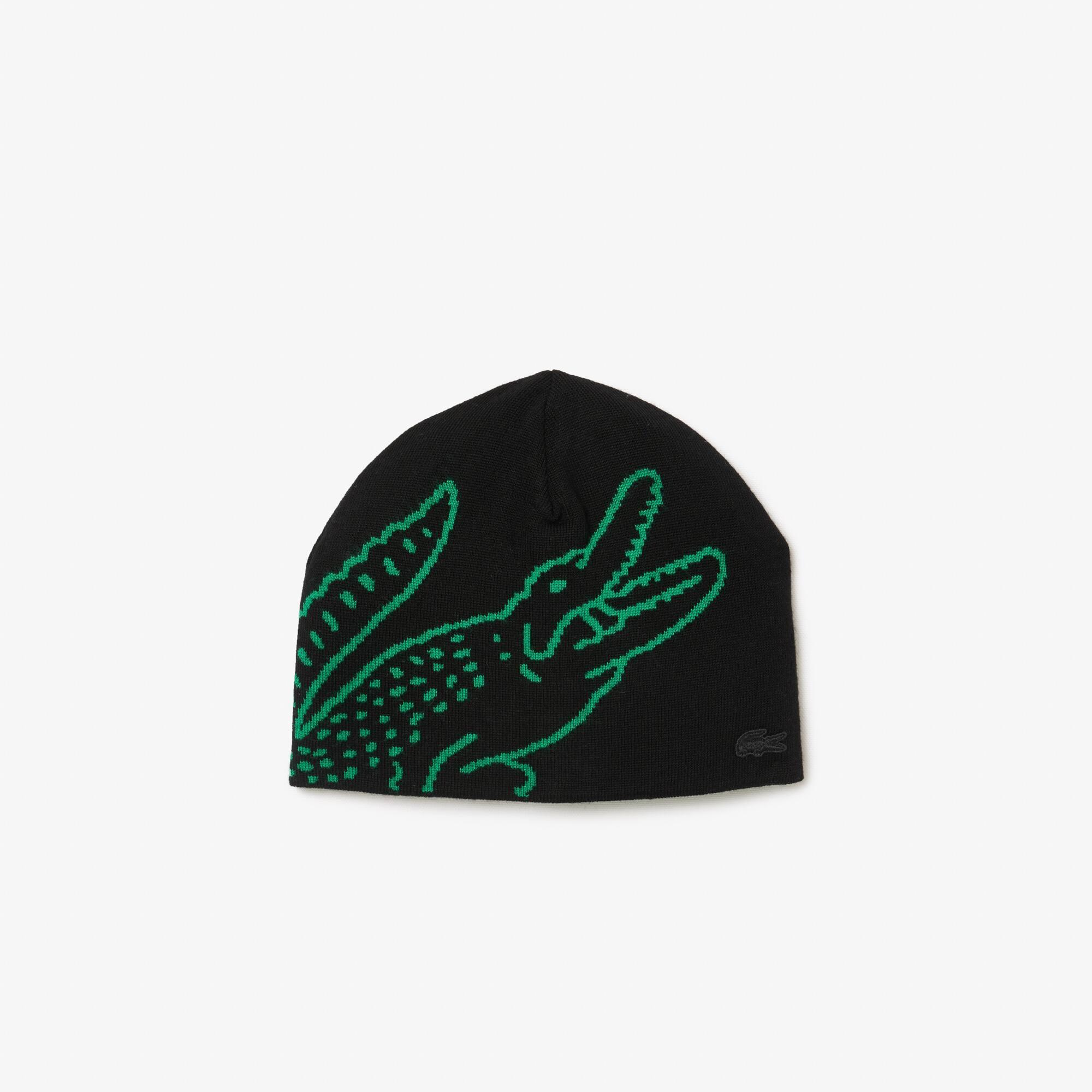 Wool Jacquard Crocodile Beanie Product Image