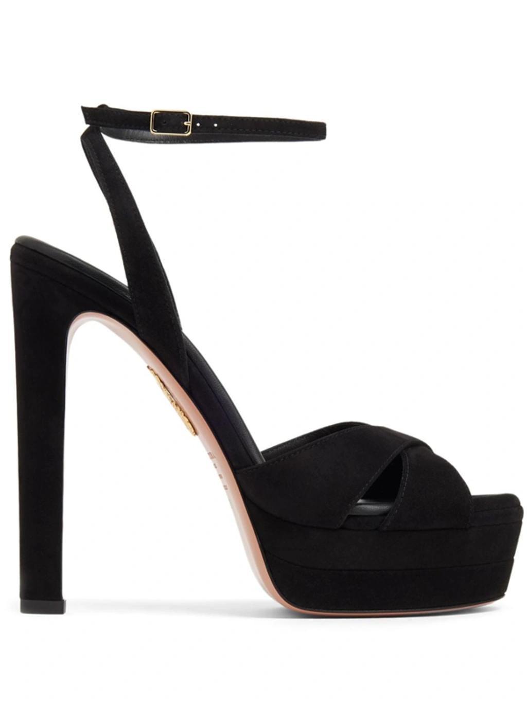 Suede Platform Sandals In Black product image