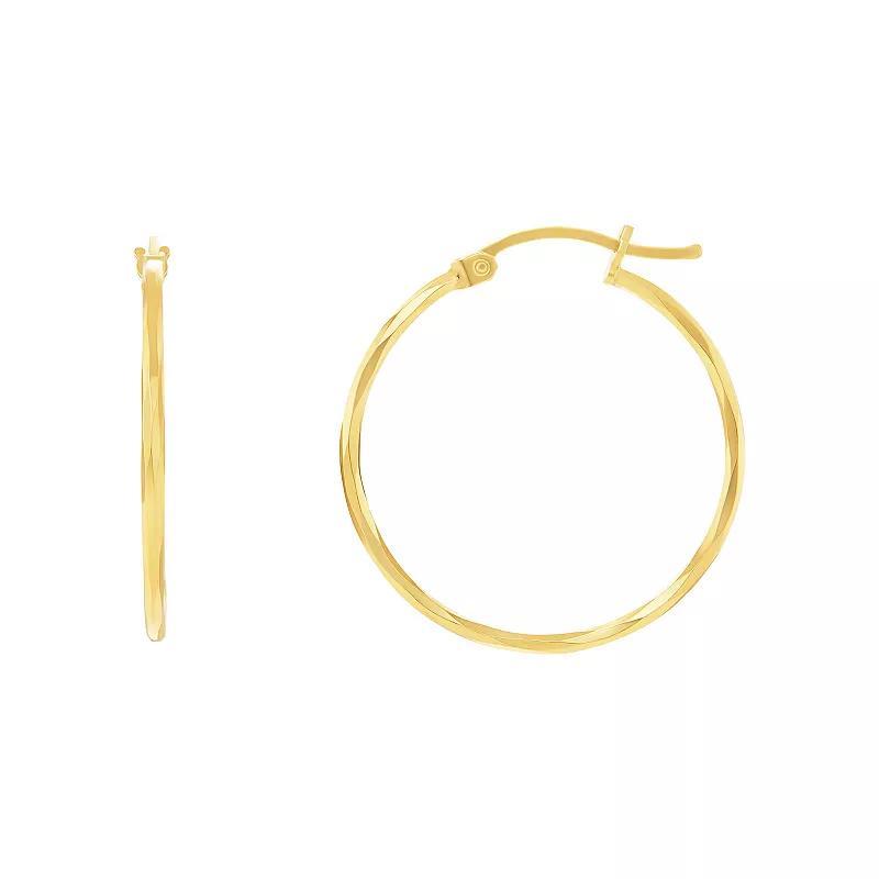 PRIMROSE 18k Gold Plated Twist Hoop Earrings, Womens Gold Tone Product Image