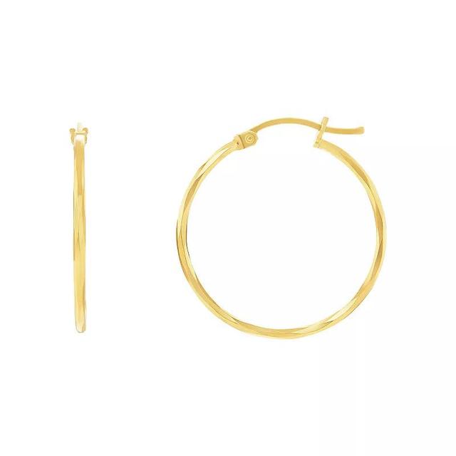 PRIMROSE 18k Gold Plated Twist Hoop Earrings, Womens Yellow Product Image