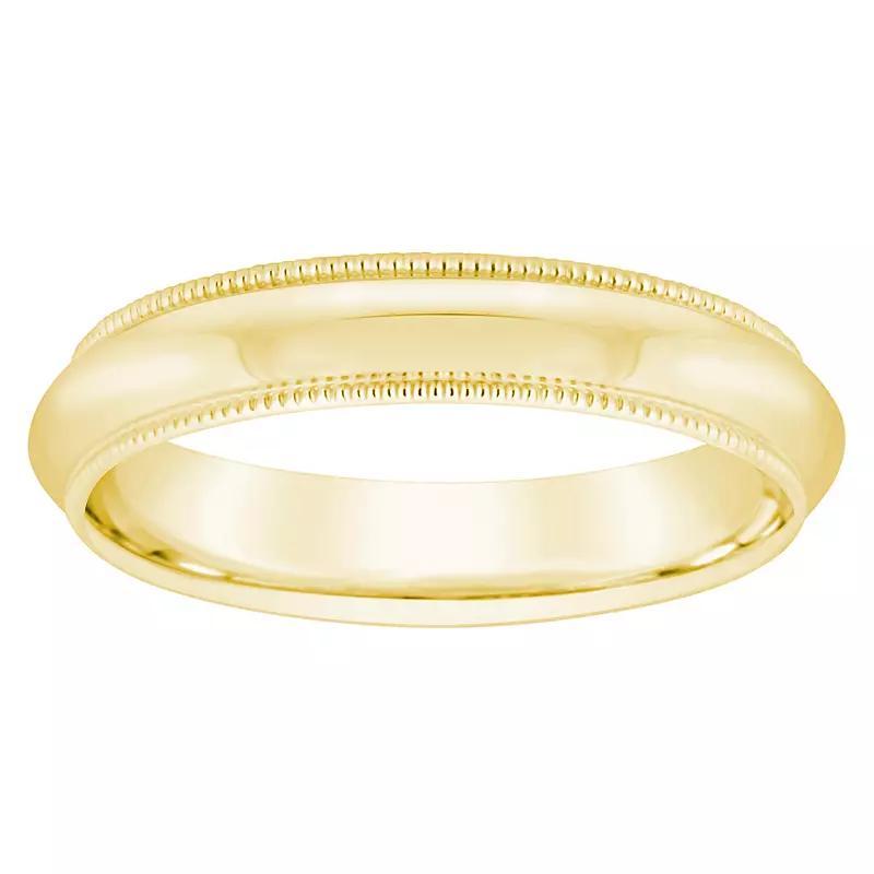 Alyson Layne Mens 14k Gold Milgrain Comfort Fit Wedding Band Product Image