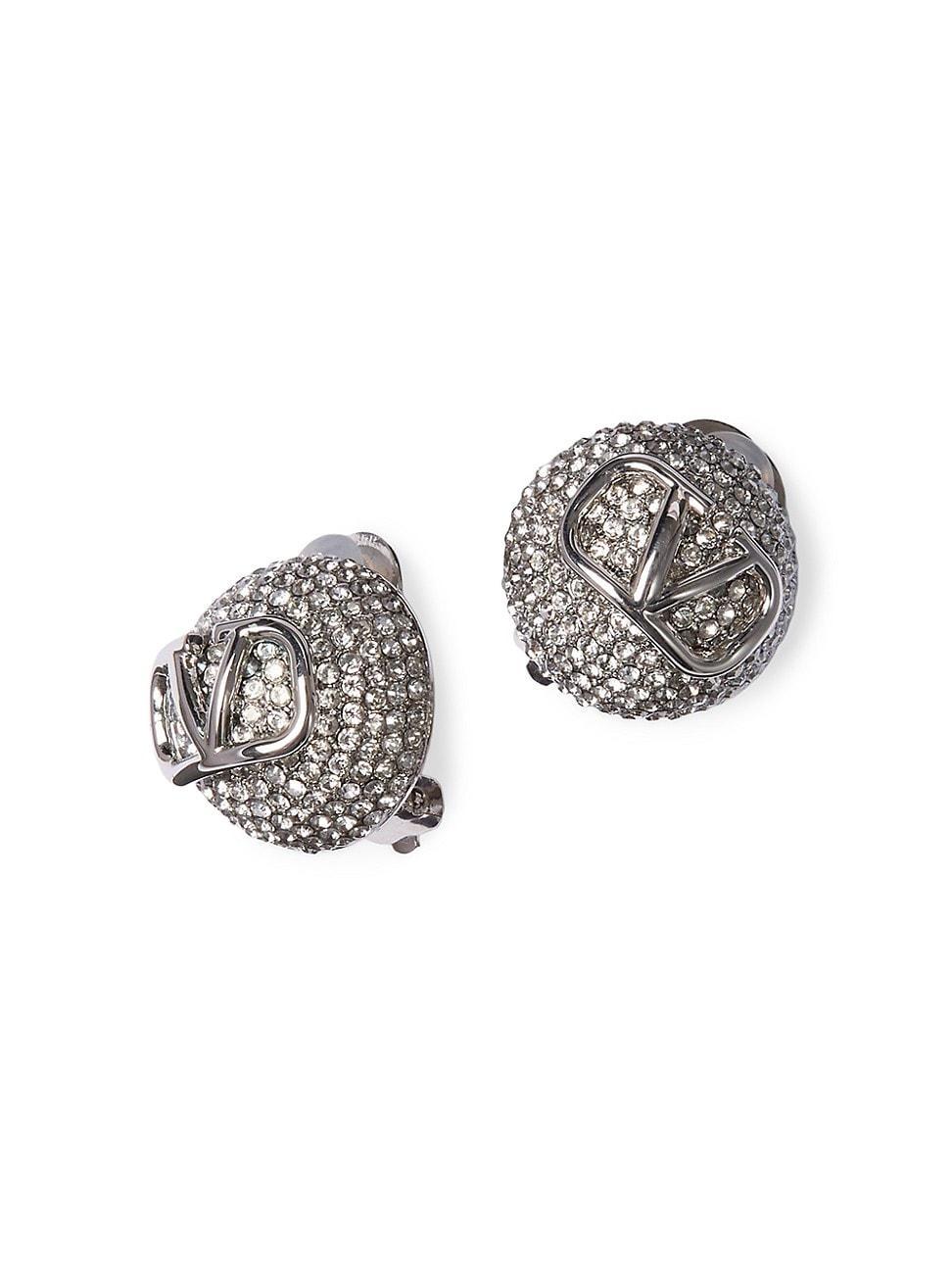 Womens VLogo Signature Metal and Swarovski Crystal Earrings Product Image