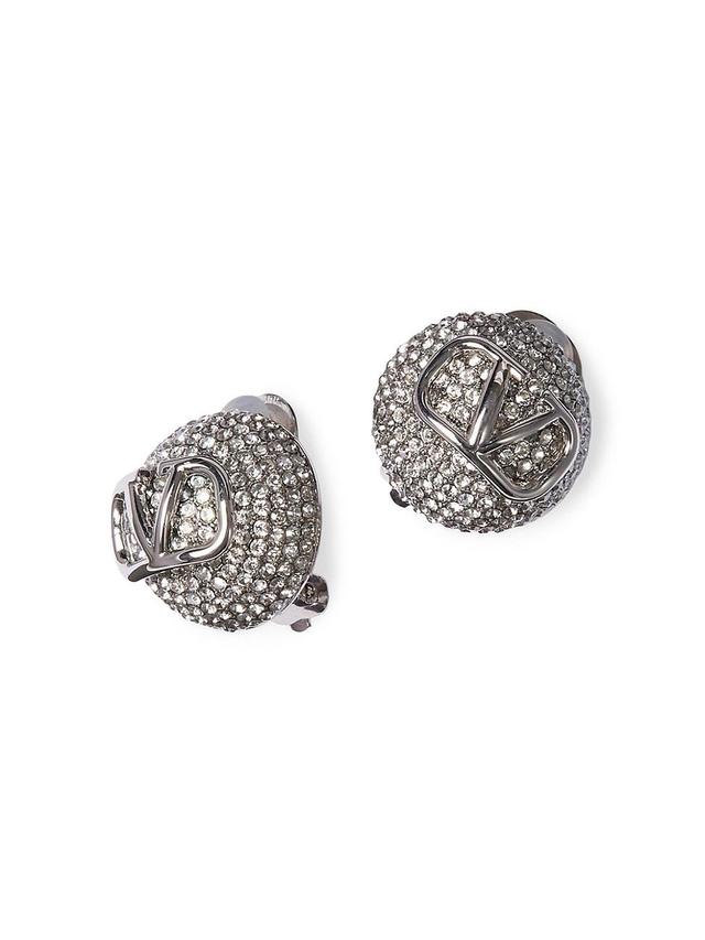 Womens VLogo Signature Metal and Swarovski Crystal Earrings Product Image