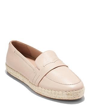 Cole Haan Womens Montauk Almond Toe Black Espadrille Loafers Product Image