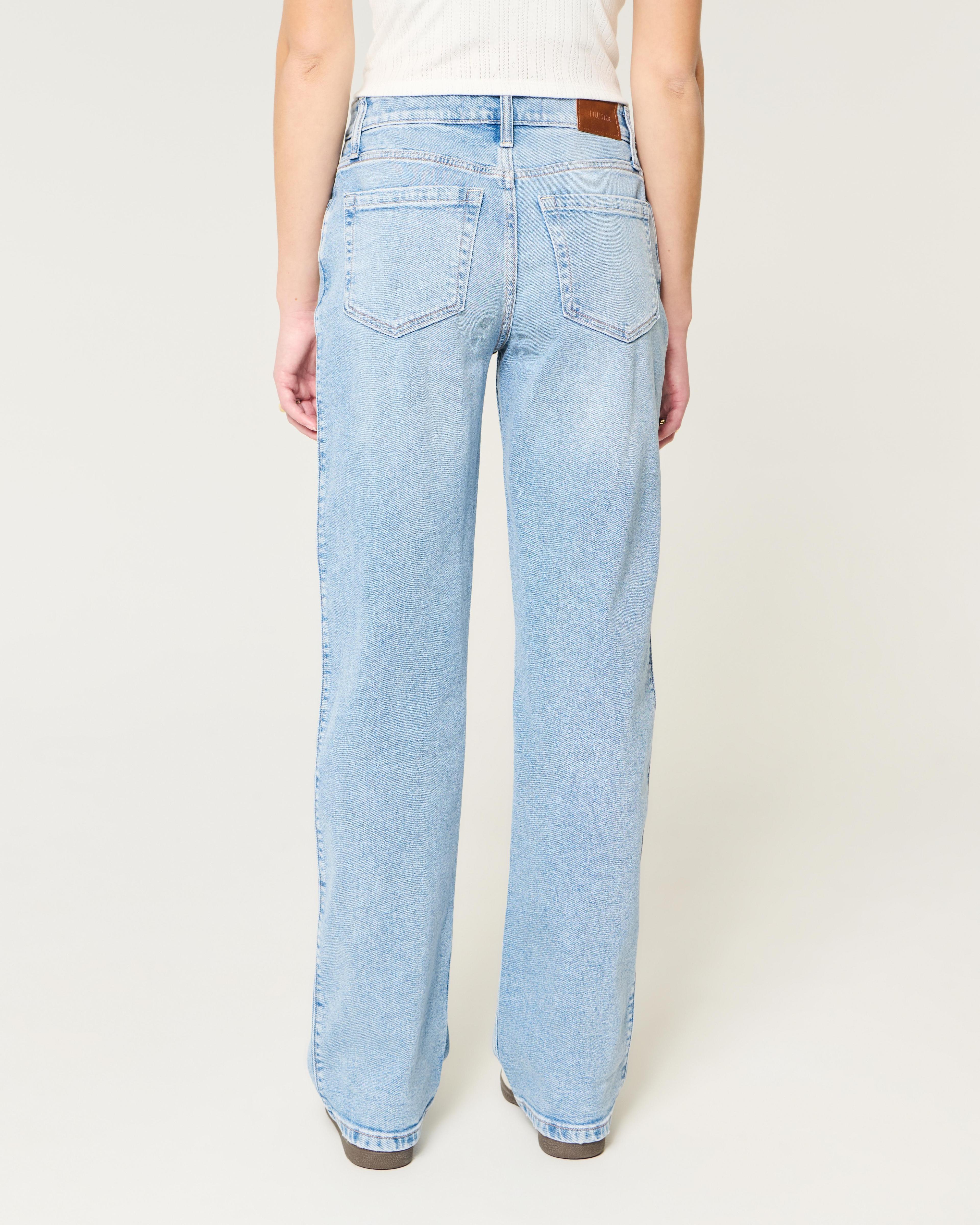 High-Rise Ripped Medium Wash Dad Jeans Product Image