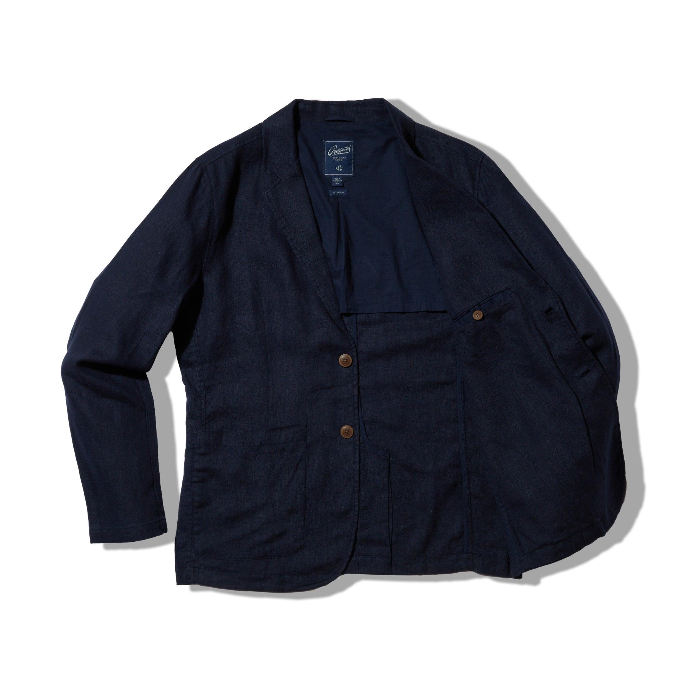 Bal Harbour 2 Button Linen Blazer - Navy Product Image