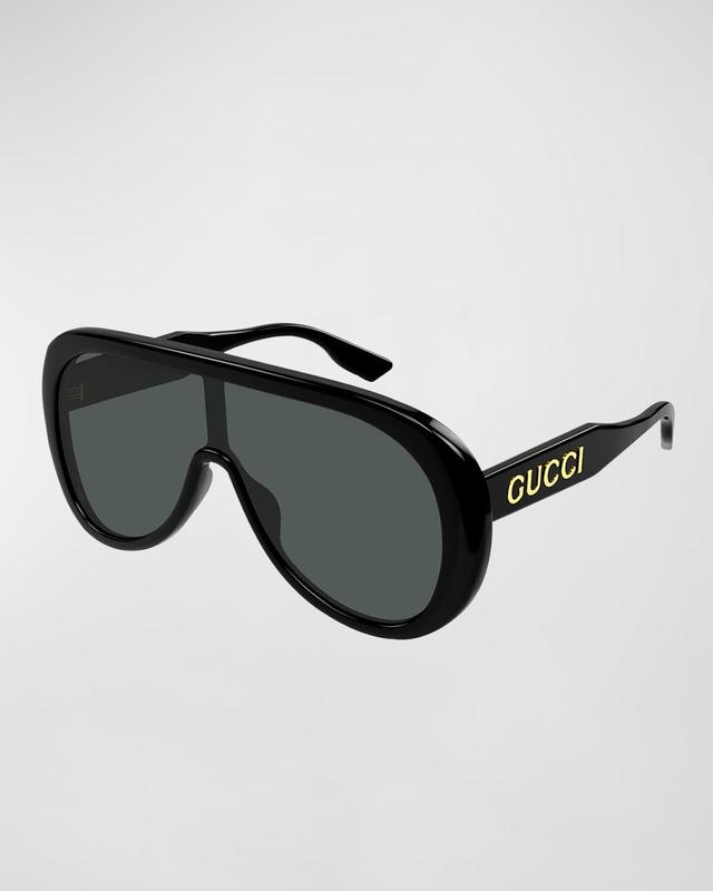 Mens Large Temple Logo Shield Sunglasses Product Image