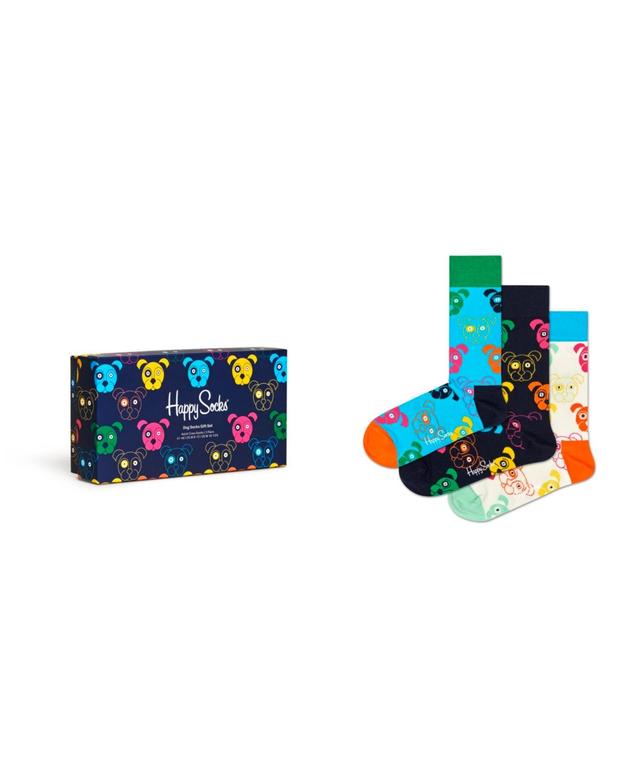 Happy Socks Dog Cotton Blend Crew Socks Gift Box, Pack of 3 Product Image