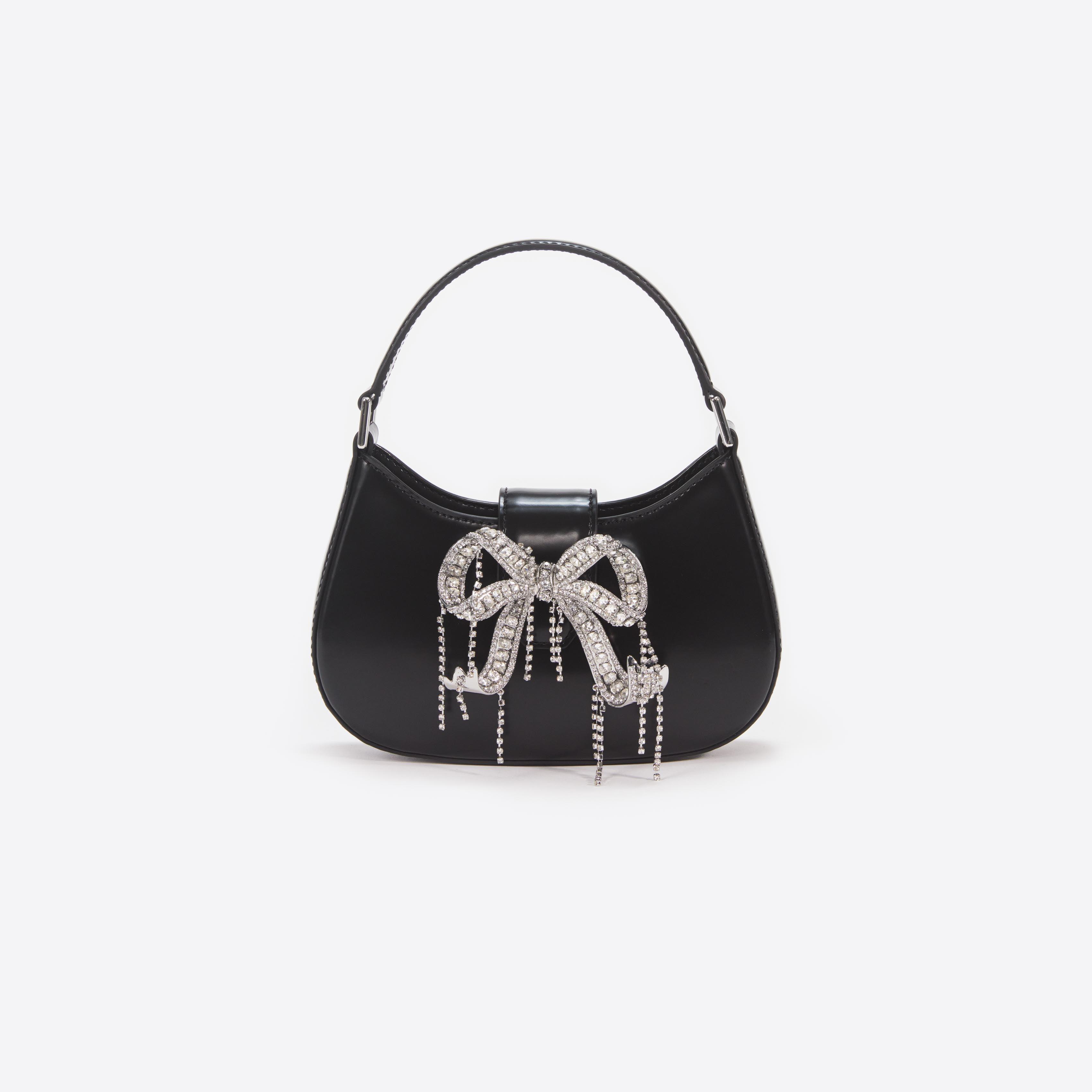 Black Leather Crescent Bag Product Image