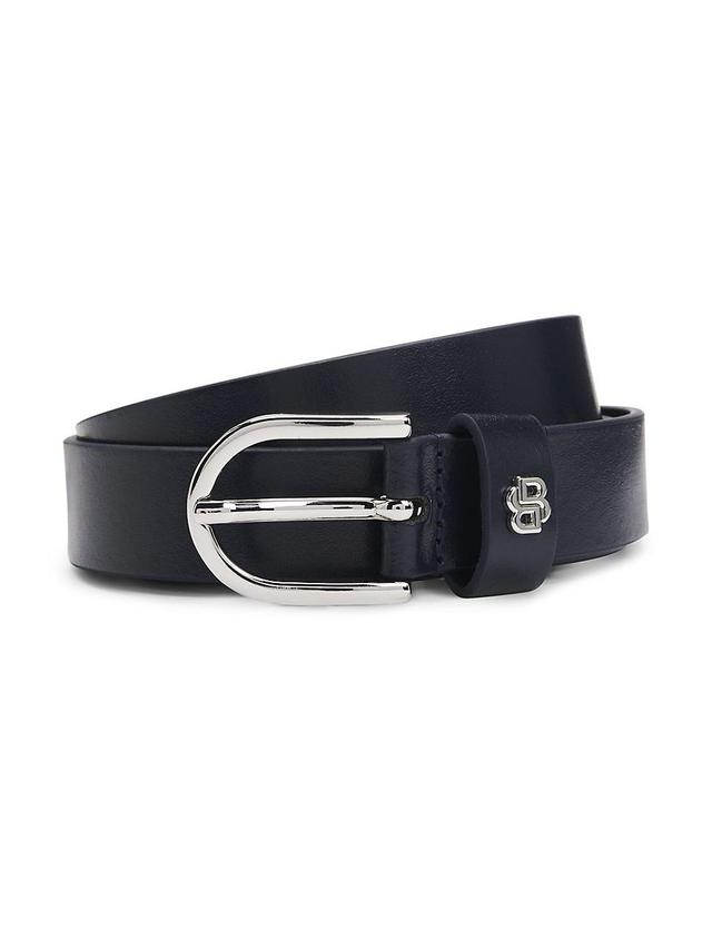 Womens Italian Leather Belt with Double B Monogram Product Image