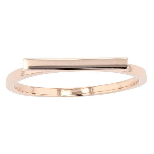 Au Naturale 14k Gold 2mm Horizontal Bar Ring, Womens Pink Product Image