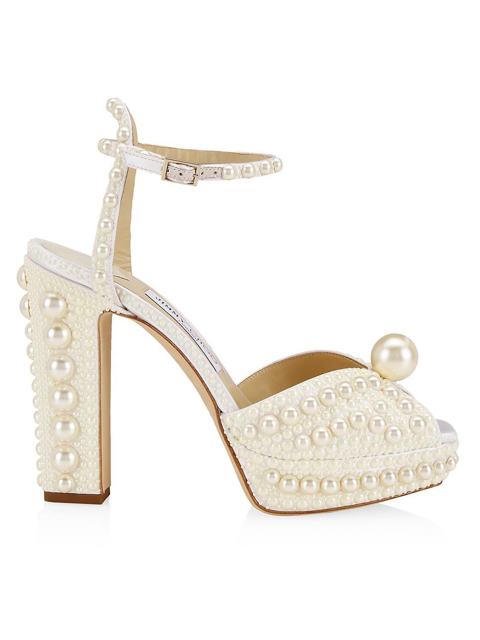 Sacaria 120mm Pearly-Stud Platform Sandals Product Image