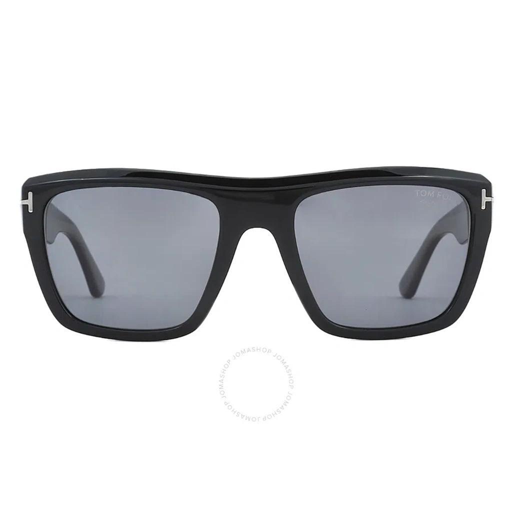 Alberto Polarized Smoke Browline Men's Sunglasses Ft1077-n 01d 55 In Black Product Image