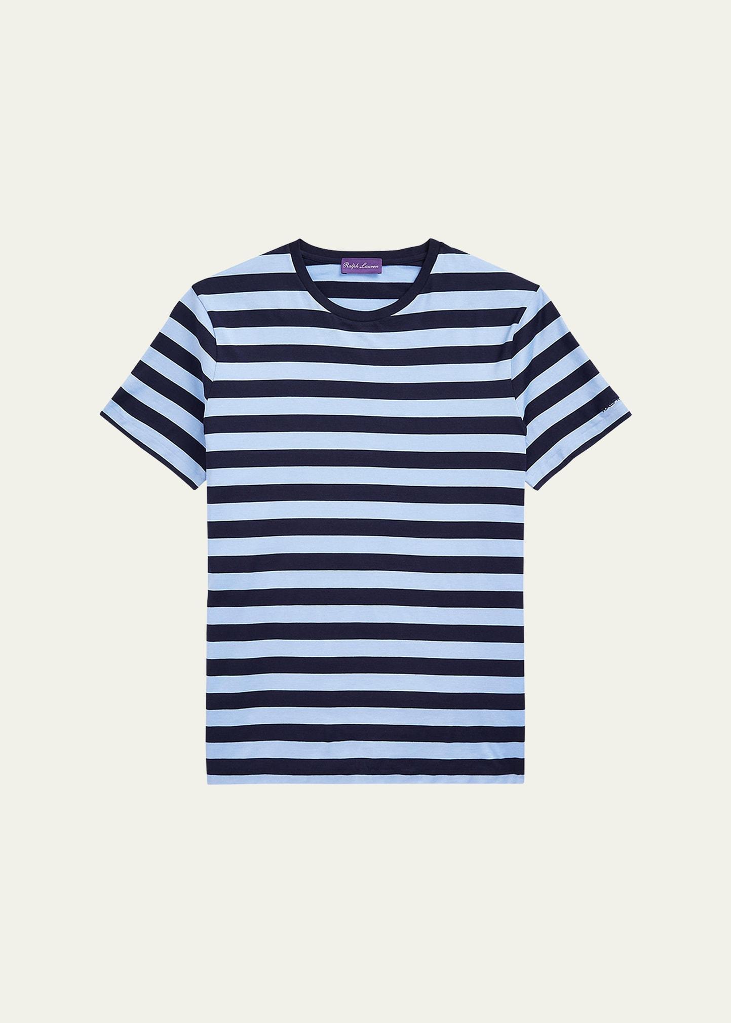 Mens Striped Lisle Crewneck T-Shirt Product Image