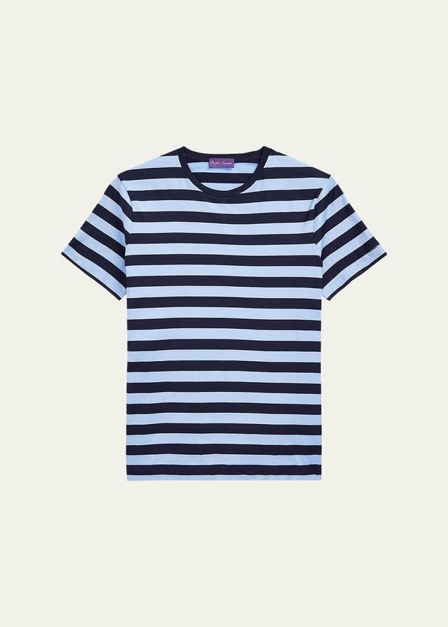 Mens Striped Lisle Crew T-Shirt Product Image