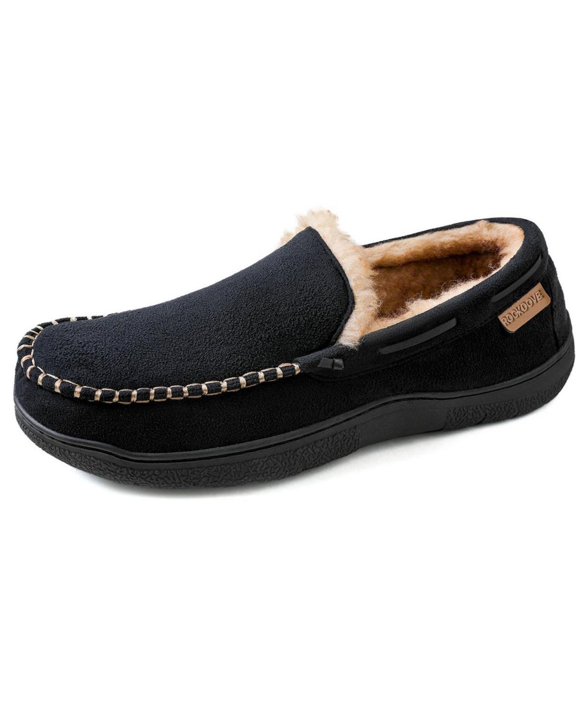 Rock Dove Mens Carter Wool Lined Micro suede Moccasin Slipper Product Image