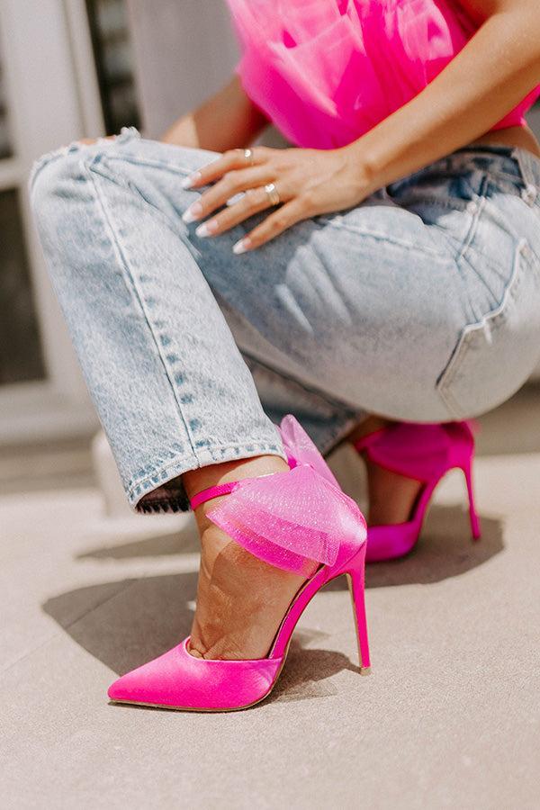 The Porter Satin Heel In Fuchsia Product Image