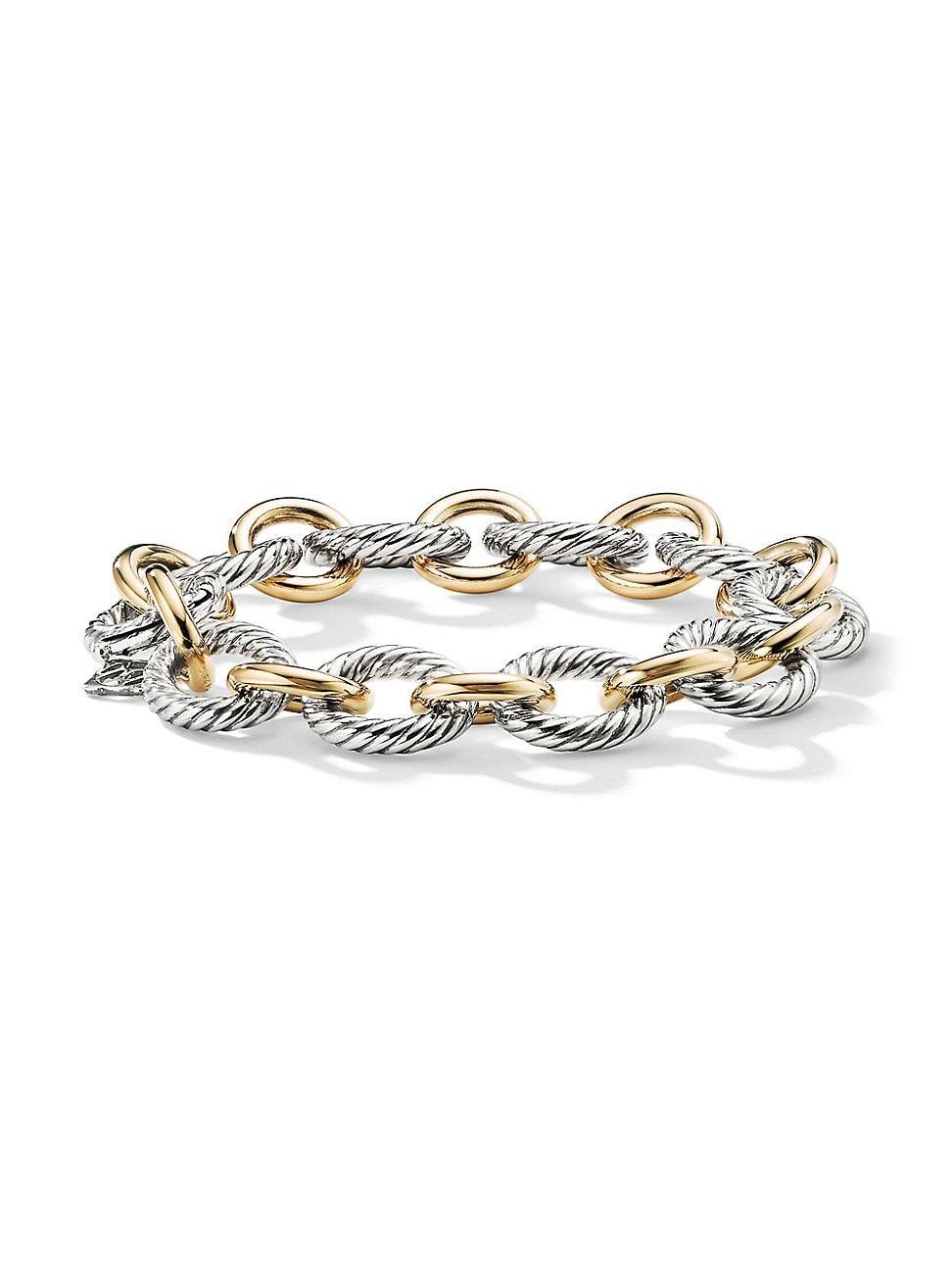 Womens Oval Link Chain Bracelet With 18K Yellow Gold Product Image