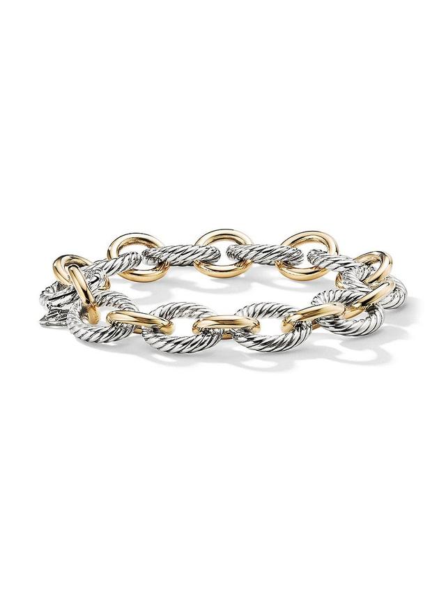 Womens Oval Link Chain Bracelet With 18K Yellow Gold Product Image