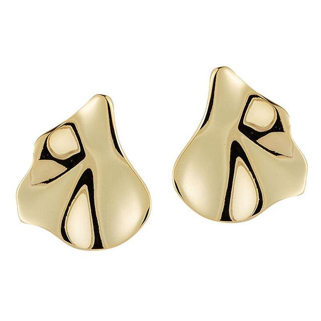 Sunkissed Sterling Wave Stud Earrings, Womens, Gold Product Image