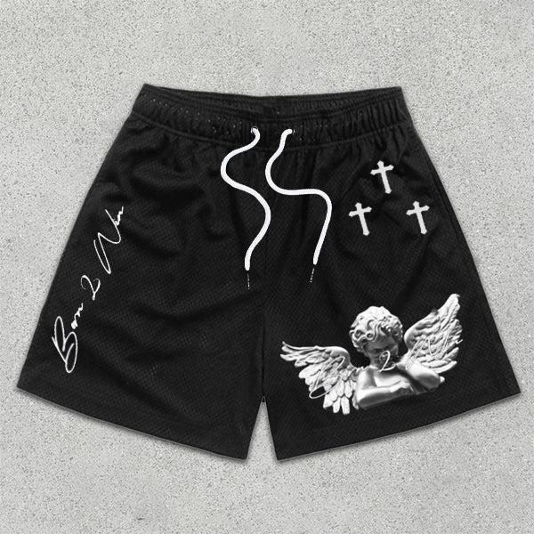 Sopula Angel Cross Print Mesh Shorts Product Image