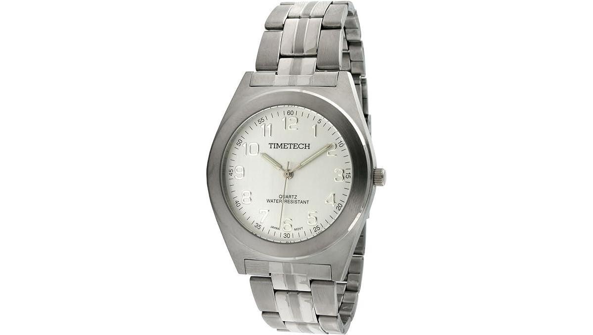 Timetech Mens Silver Dial Stainless Steel Bracelet Watch Product Image