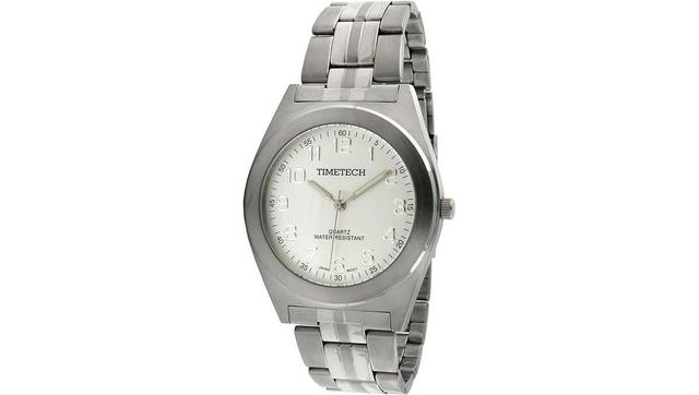 Timetech Mens Silver Dial Stainless Steel Bracelet Watch Product Image