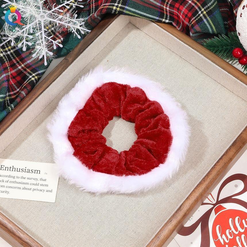 Christmas Velvet Bow Hair Scrunchie (Various Designs) Product Image