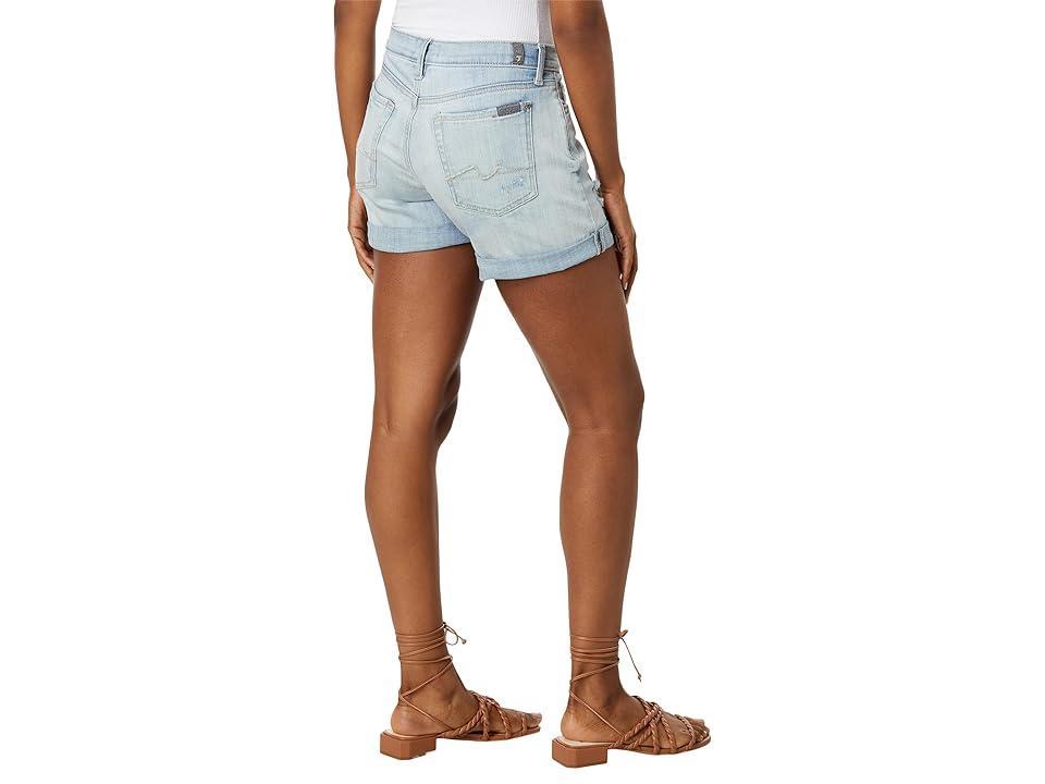 7 For All Mankind Mid Roll Shorts in Broken Twill Vanity (Broken Twill Vanity) Women's Shorts Product Image