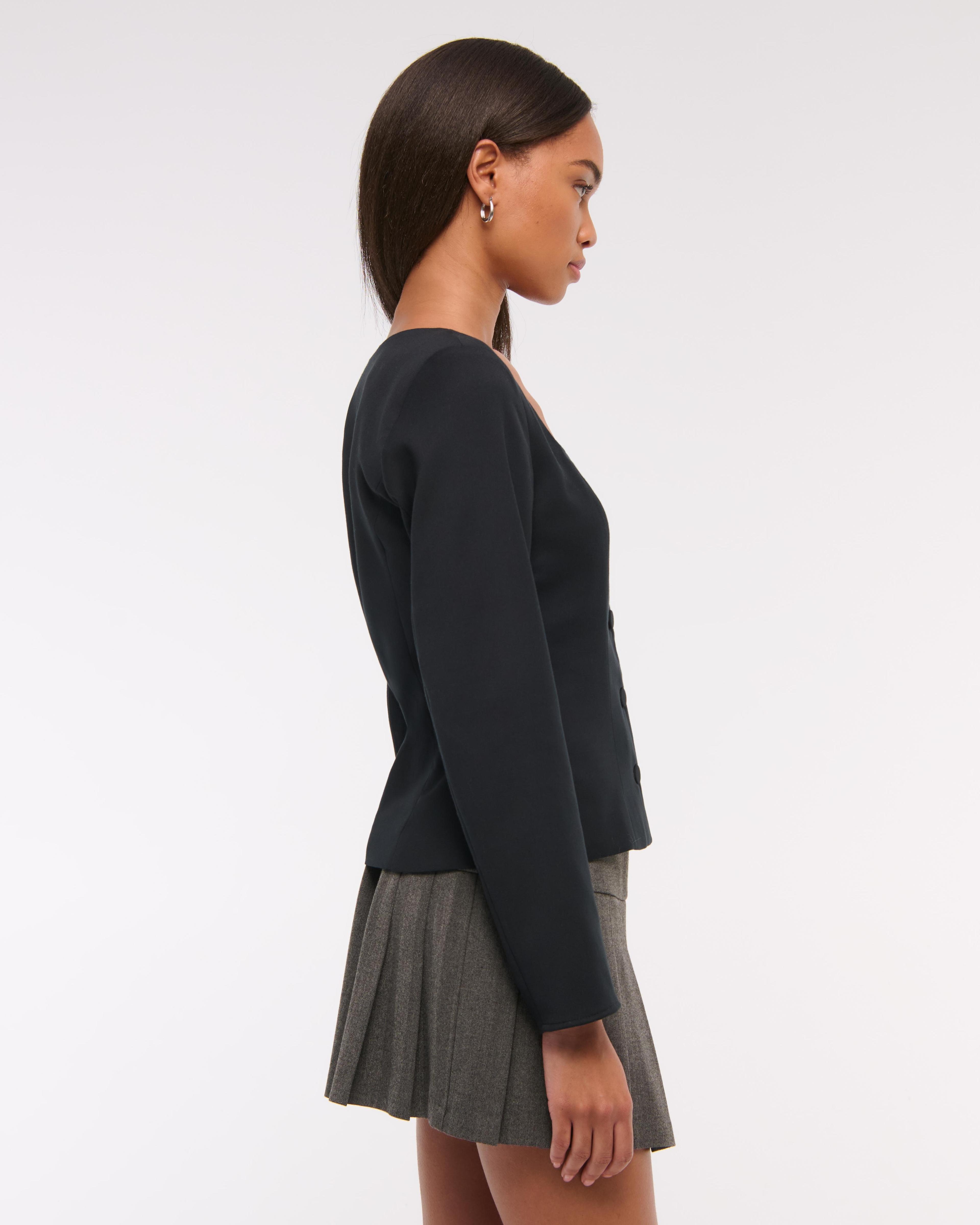 Long-Sleeve Squareneck Tailored Vest Product Image