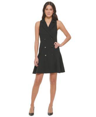 Petite Sleeveless Fit & Flare Blazer Dress Product Image