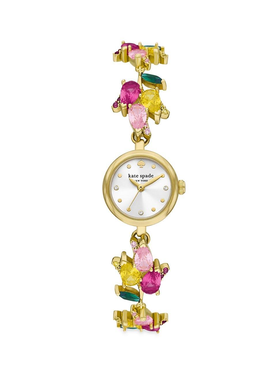 Womens Goldtone Stainless Steel & Cubic Zirconia Bracelet Watch Product Image