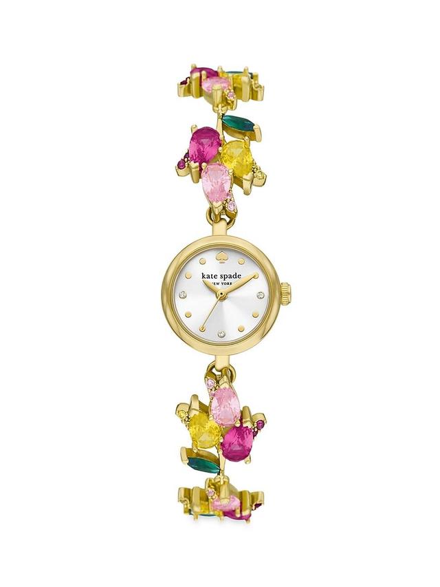 kate spade new york Monroe Gold-Tone Stainless Steel & Faux Pearl Bracelet Watch 24mm Product Image