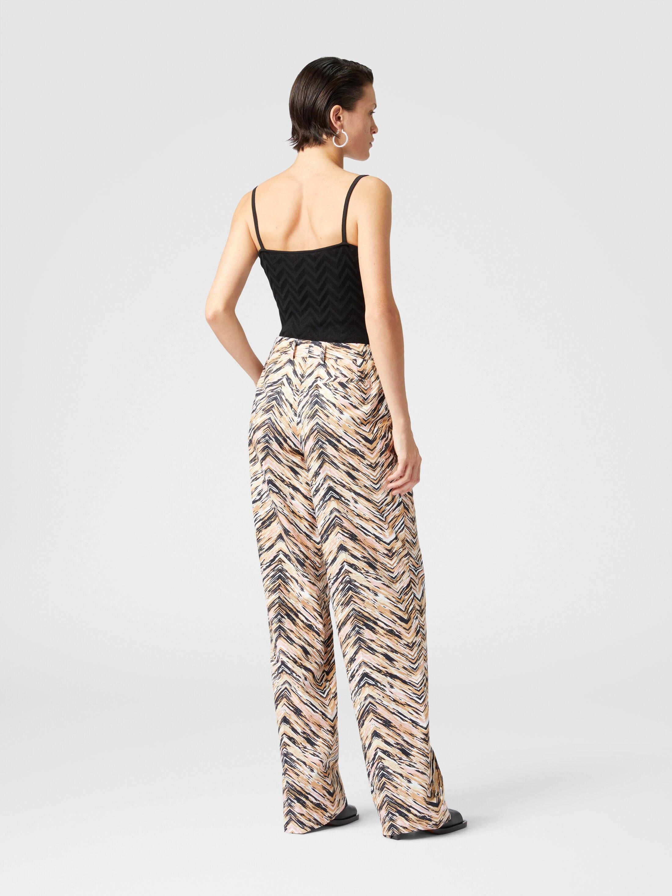 Classic trousers in animal print zig zag cotton Product Image