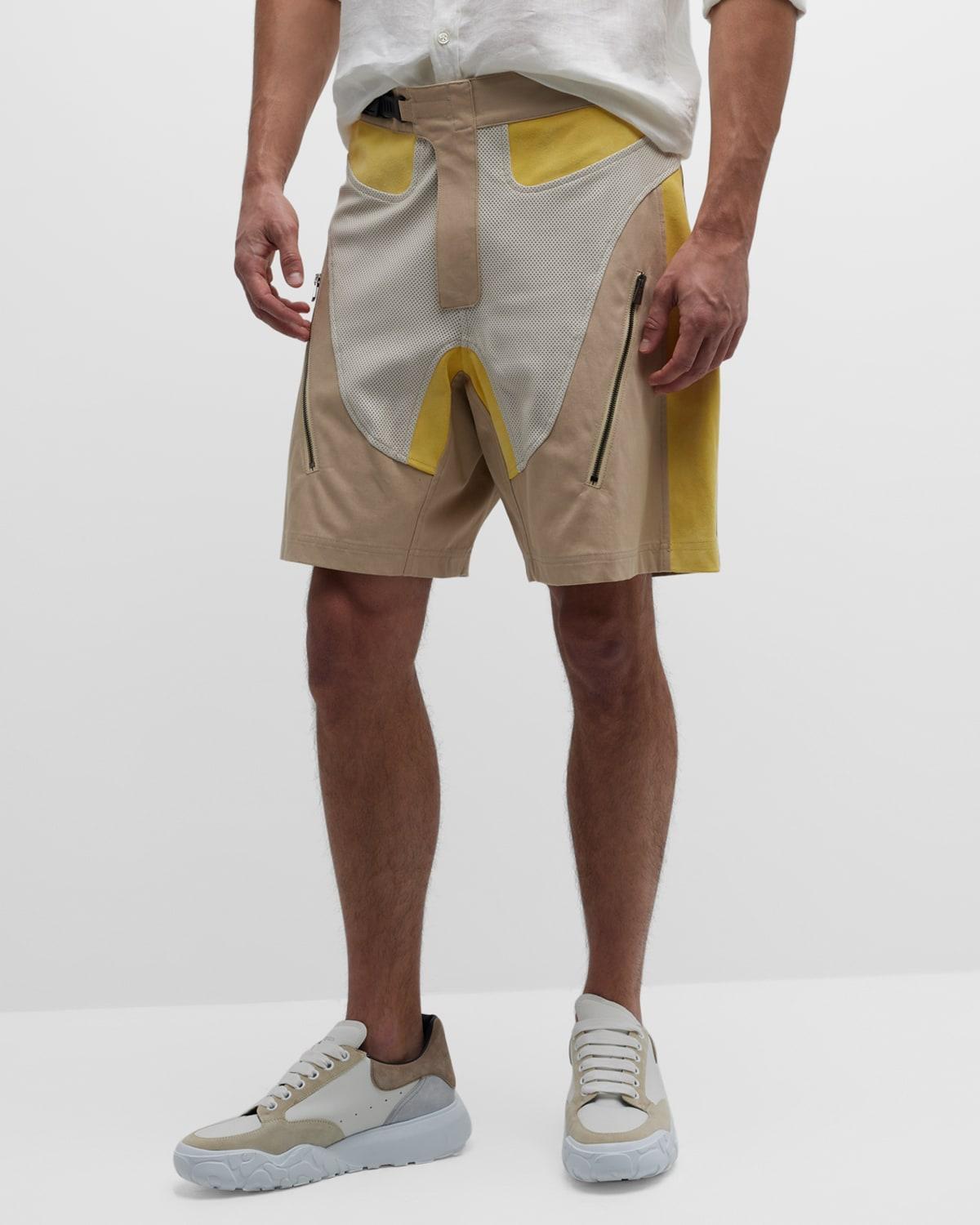 Mens Patched Buckle Shorts Product Image