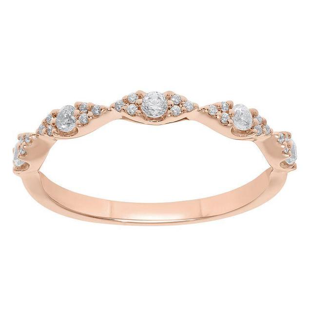 10k Gold 1/3 Carat T.W. Diamond Marquise Ring, Womens Pink Product Image