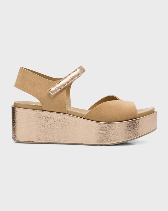 Pedro Garcia Nirvana (Rope Castoro/Rose Gold) Women's Wedge Shoes Product Image