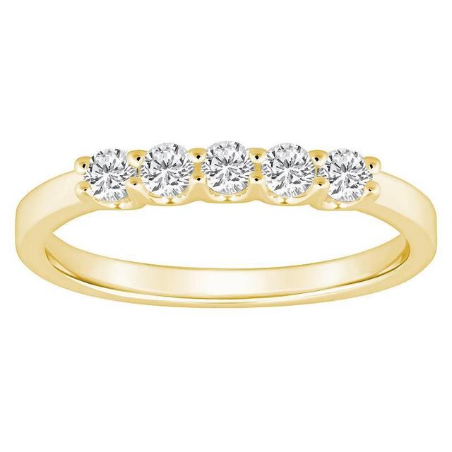 Alyson Layne 14k Gold 1/3 Carat T.W. Diamond 5-Stone Wedding Band, Womens Yellow Product Image